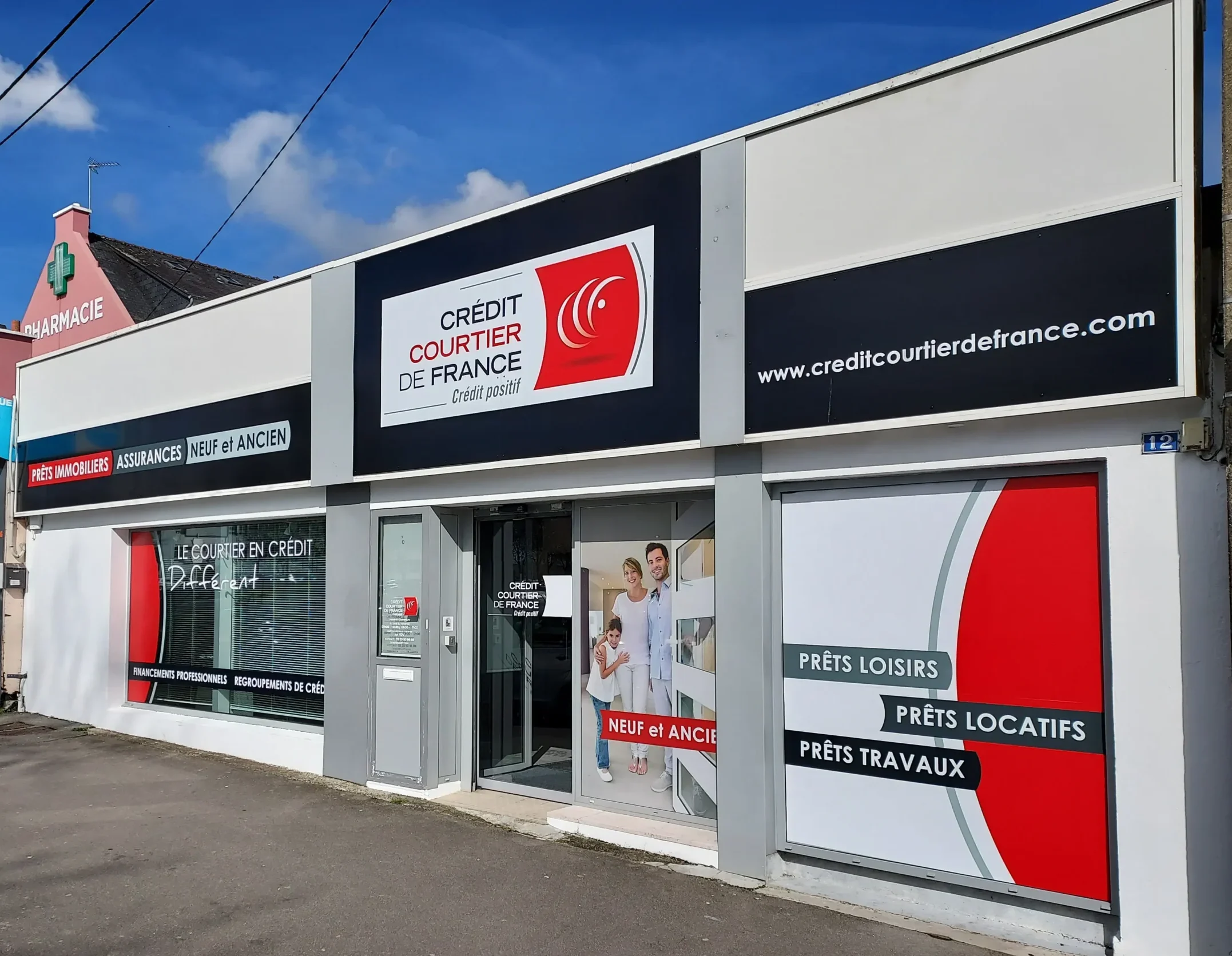 photographie de façade extérieure de l'agence de Brest Crédit Courtier de France